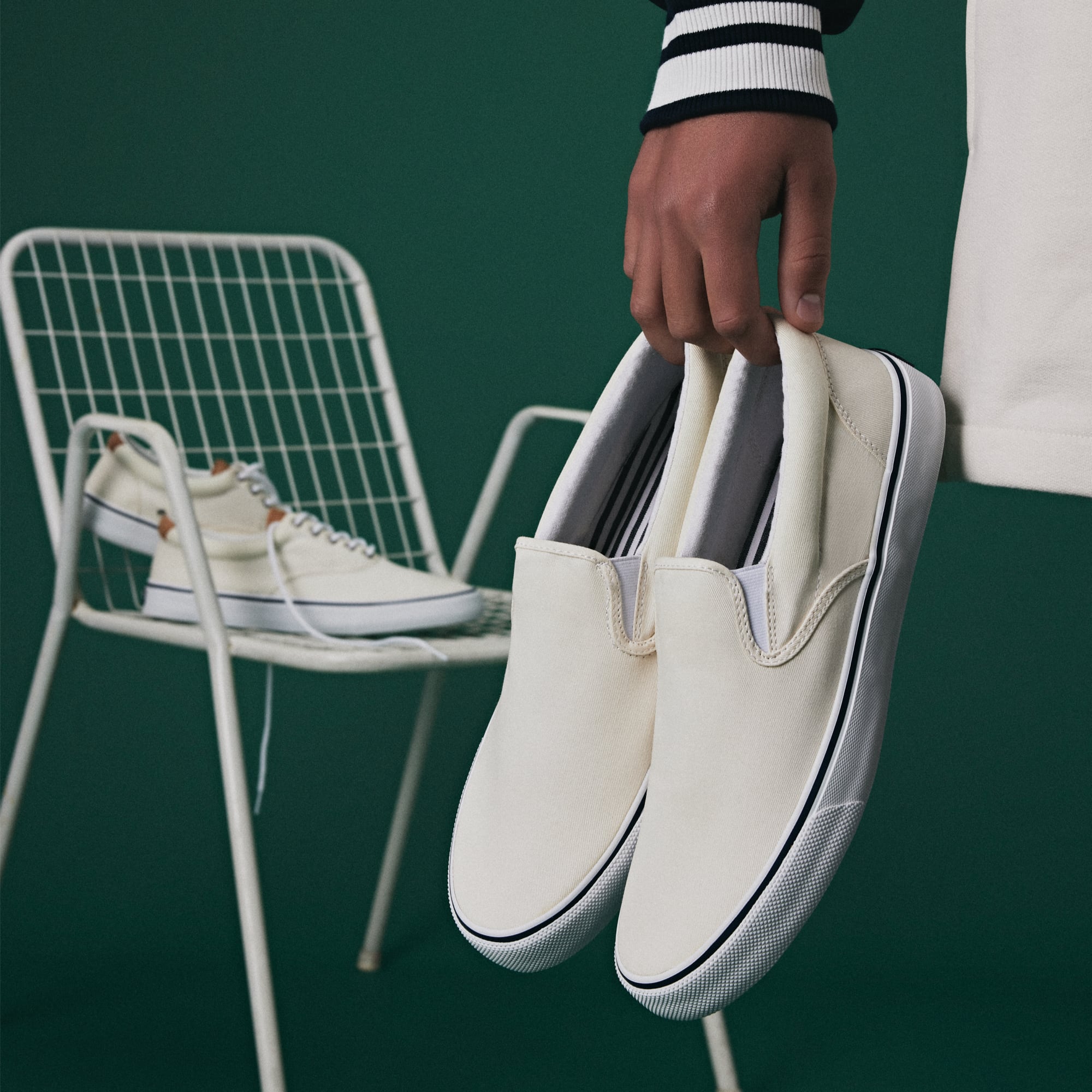 Striperii so White Unisex Sneakers - Image 8