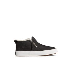 Crest Side Zip Cozy Sneaker Black