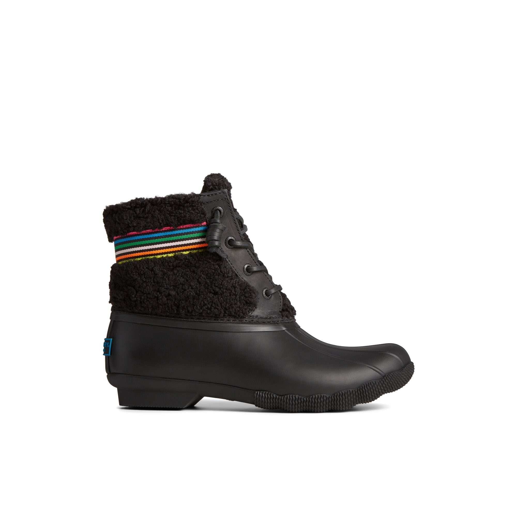 Saltwater™ Rainbow Sherpa Duck Boot Black