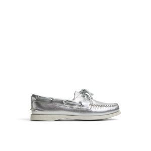 Authentic Original™ 2 Eye Boat Shoe Silver Women's Leather